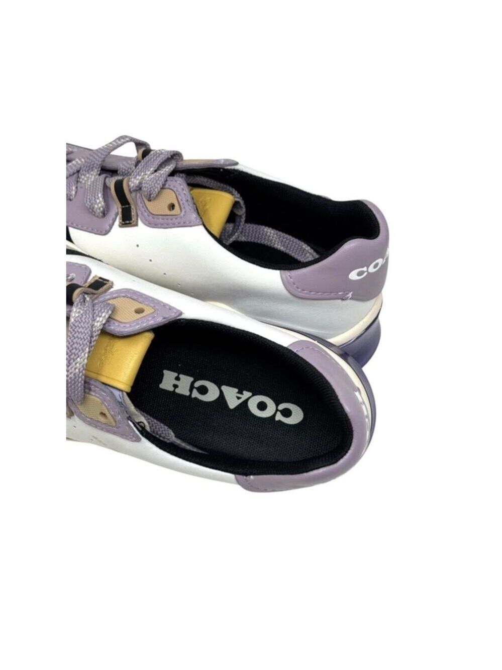 Coach Citysole Sue Court Sneakers 7.5 White/Soft Lavender in box - Picture 6 of 8